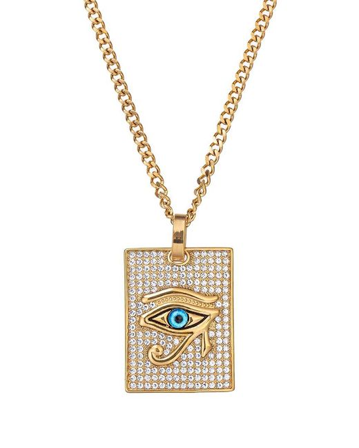 Eye Candy LA Metallic The Bold Collection Titanium Cz The Eye Pendant Necklace