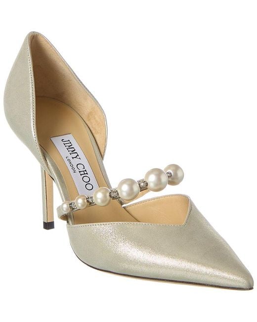 Jimmy Choo Aurelie 85 Suede Pump in Gold (Metallic) Lyst