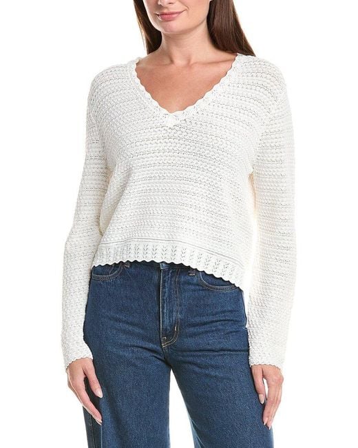 Reiss White Simone Lace Stitch Sweater