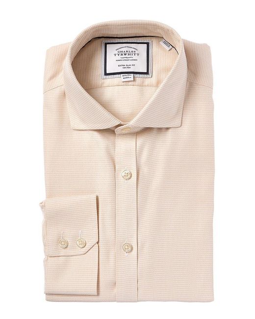 Charles Tyrwhitt Natural Non-iron Cambridge Weave Cutaway Extra Slim Fit Shirt for men