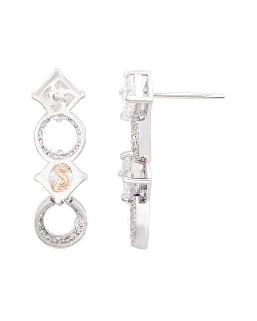 Suzy Levian CZ Jewelry White Suzy Levian Silver Cz Circle Dangle Earring