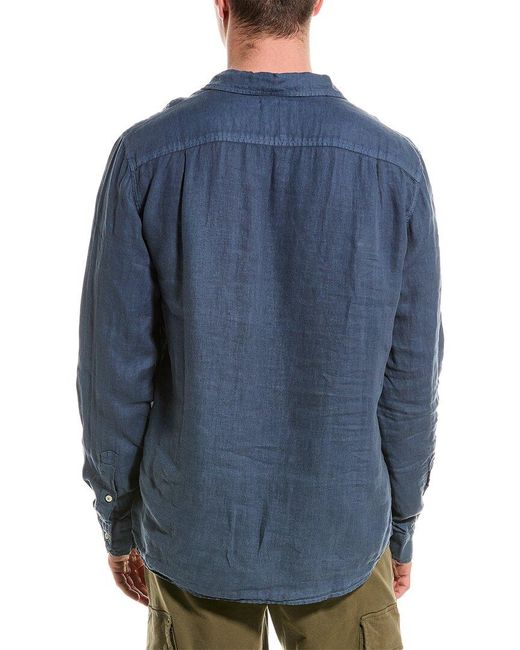 Velvet By Graham & Spencer Blue Linen Shirt for men