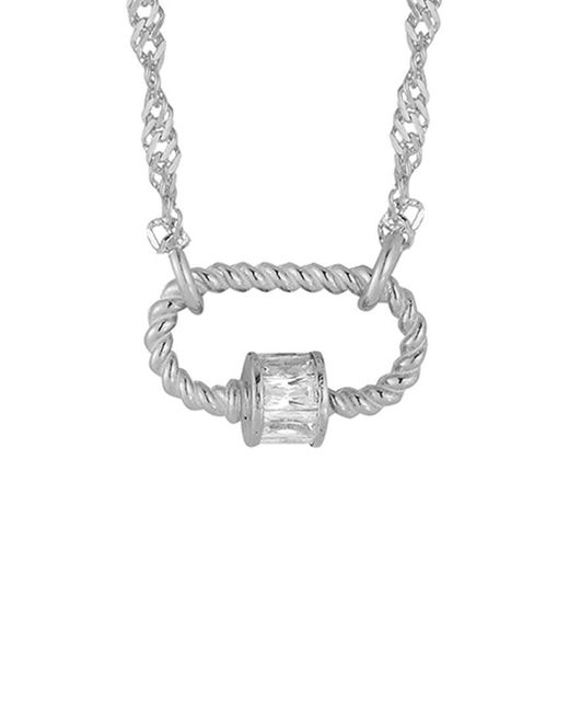 Glaze Jewelry Multicolor Rhodium Plated Cz Necklace