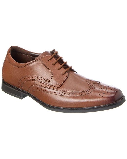 Clarks Brown Howard Wing Leather Oxford for men