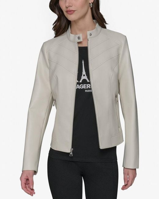 Karl Lagerfeld Gray Chevron Scuba Jacket
