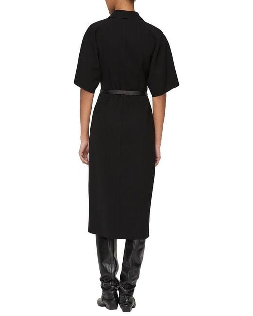 Lafayette 148 New York Black Drop Shoulder Shirtdress