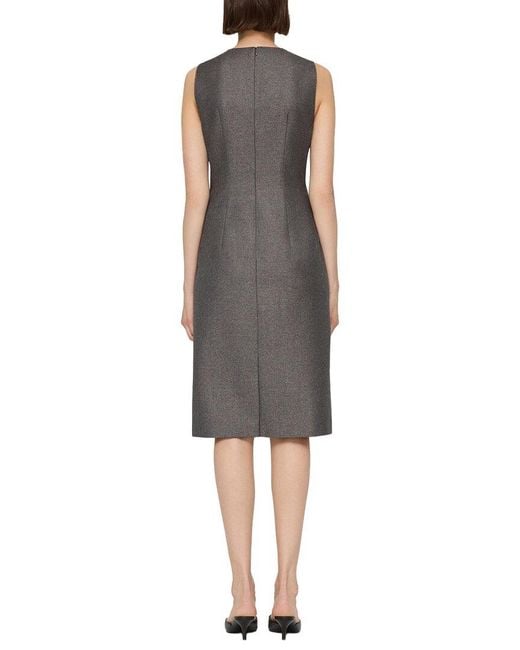 Lafayette 148 New York Gray Harpson Wool-Blend Dress