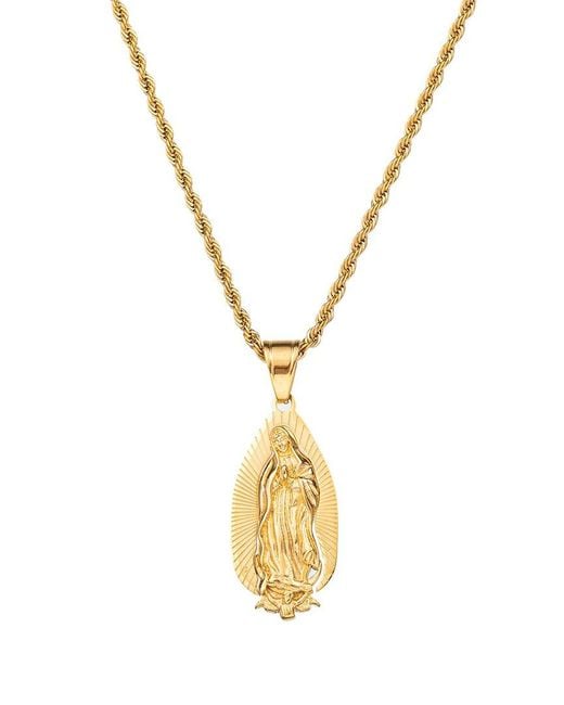 Eye Candy LA Metallic The Bold Collection Titanium Virgin Mary Pendant Necklace