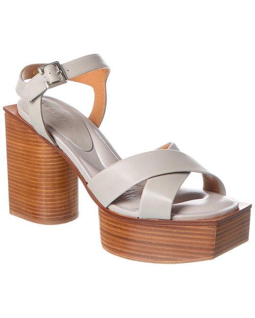 Robert Clergerie White Vaina Leather Platform Sandal