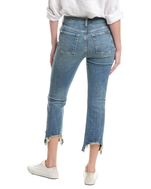 7 For All Mankind Blue High-Rise Slim Elora Kick Flare Jean
