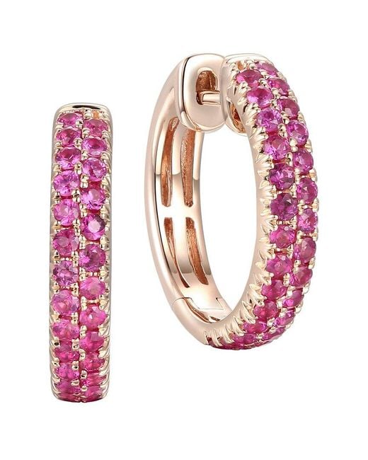 Gregg Ruth Pink 14K 1.14 Ct. Tw. Ruby Huggie Earring
