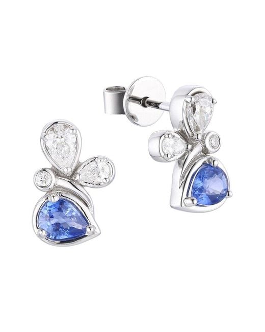Gregg Ruth Blue 14K 0.77 Ct. Tw. Diamond & Sapphire Butterfly Earring