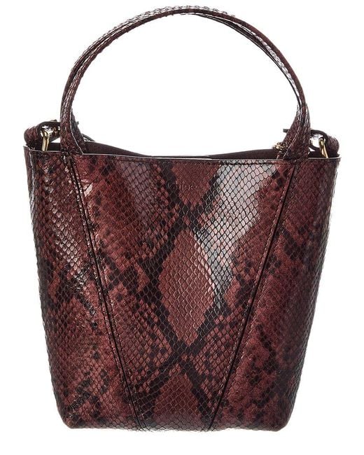 Chloé Purple Spin Small Python-Embossed Leather Bucket Bag