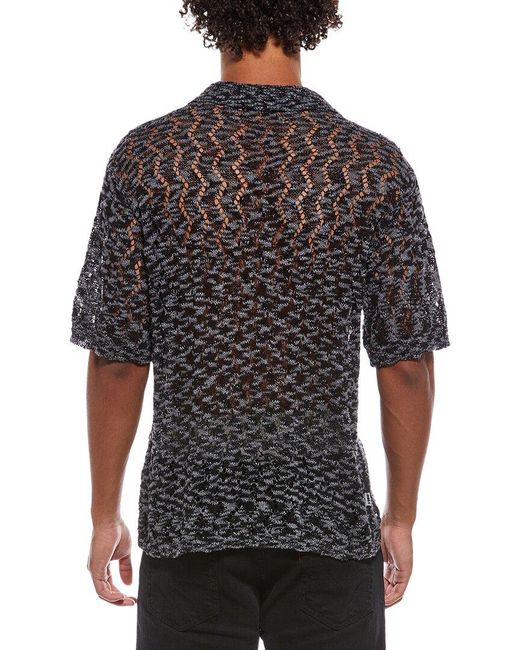 Obey Black Knit Polo Shirt for men