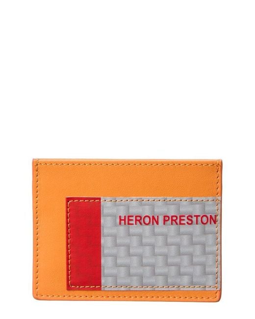 Heron Preston Orange Hp Tape Leather Card Case