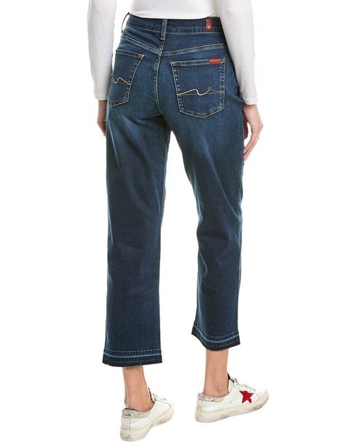 7 For All Mankind Blue Modern Straight Freesia Tailored Straight Leg Jean