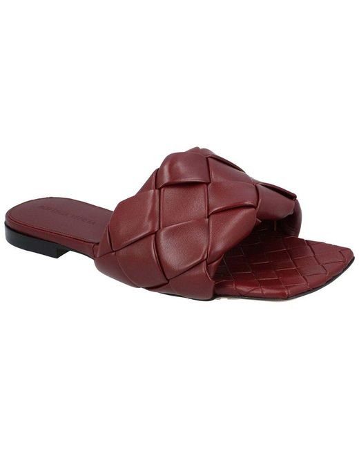 Bottega Veneta Red Leather Lido Flat Sandal (Authentic Pre-Loved)