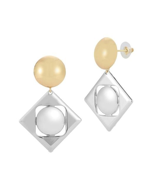 Chloe and Madison White Jewelry Plated Earrings