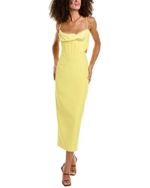 Bardot Yellow Martini Midi Dress