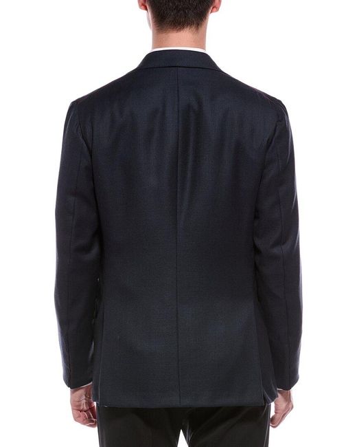 Isaia Blue Wool Jacket for men