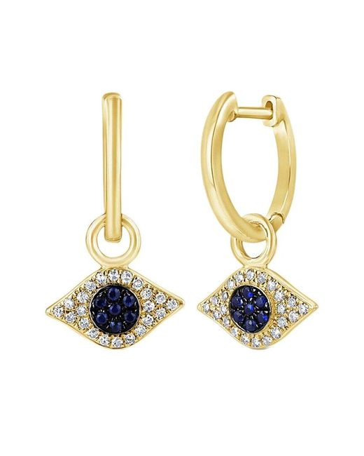 Diana M Metallic Fine Jewelry 14k Rose Gold 0.22 Ct. Tw. Diamond & Sapphire Earrings