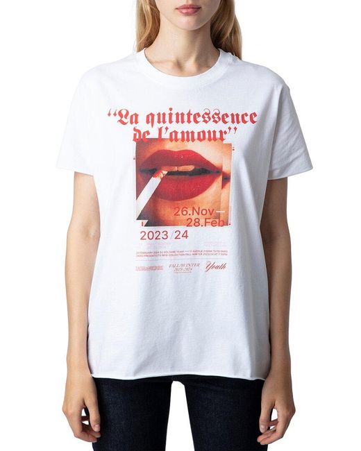 Zadig & Voltaire White Tom Quintessence Bouche Compo Shirt