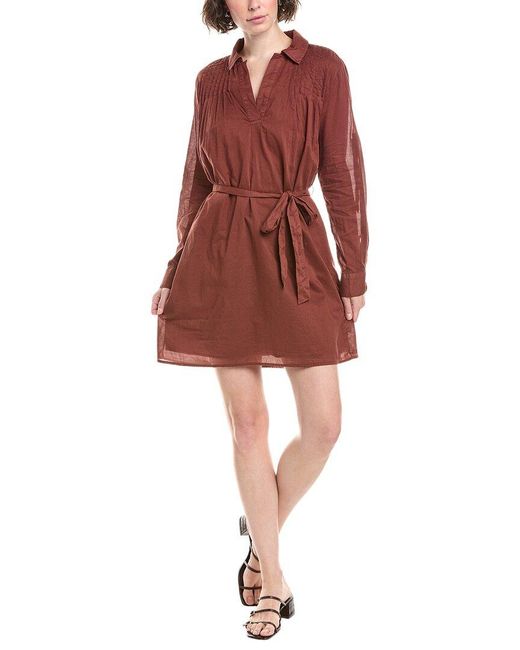 Bella Dahl Red Pintuck Mini Dress