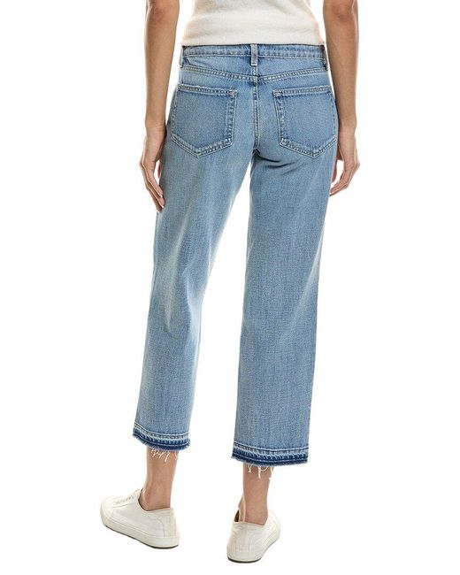 L'Agence Blue Blaine Low-Rise Crop Stovepipe Pant