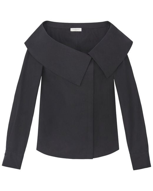 Lafayette 148 New York Black Portrait Fitted Shirt