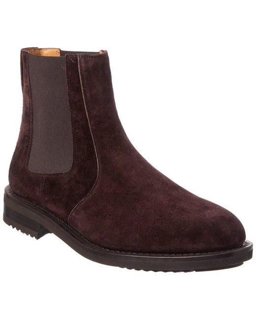 Ferragamo Brown Nono Suede Bootie for men