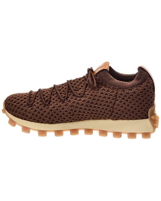 Tod's Brown Cotton & Leather Sneaker for men