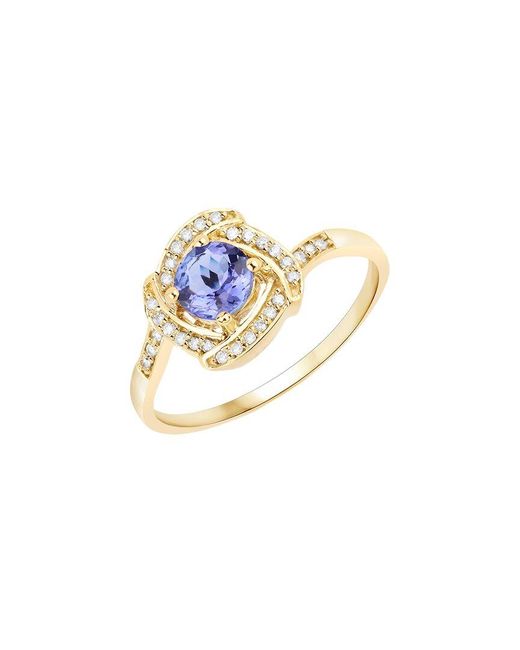 Diana M White Fine Jewelry 14k 0.55 Ct. Tw. Diamond & Tanzanite Ring