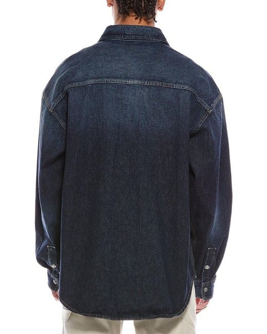 Palm Angels Blue Midnight Monogram Denim Shirt for men