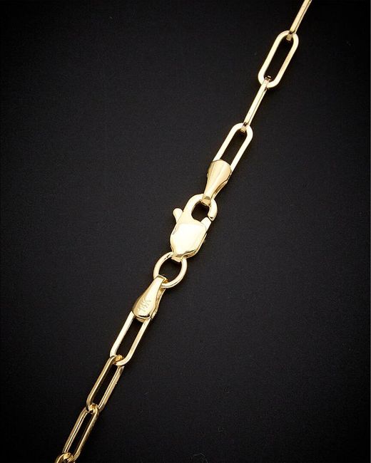 Italian Gold Black 14k Polished Paperclip Chain Necklace