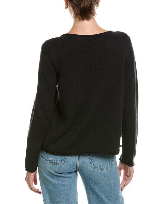 Eileen Fisher Black Jewel Neck Sweater