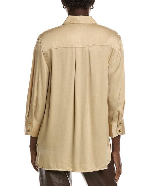Ganni Natural Washed Satin Shirt