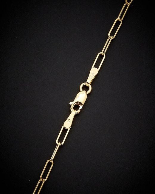 Italian Gold Black 14k Polished Paperclip Chain Necklace