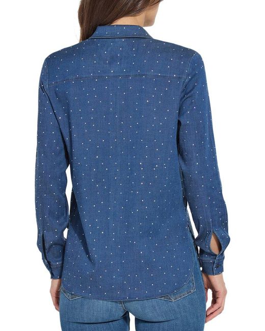 Lyssé Blue Cataleya Crystal St Chambray Shirt