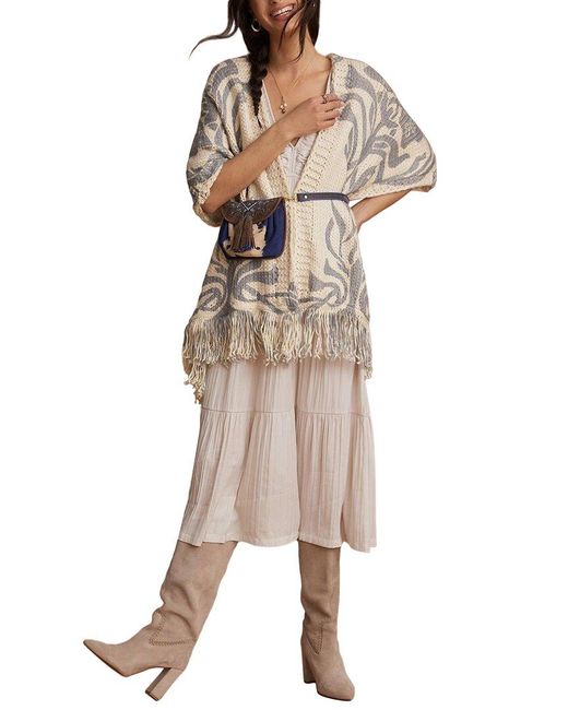 Saachi Natural Elora Knit Tassel Cashmere & Silk-blend Kimono