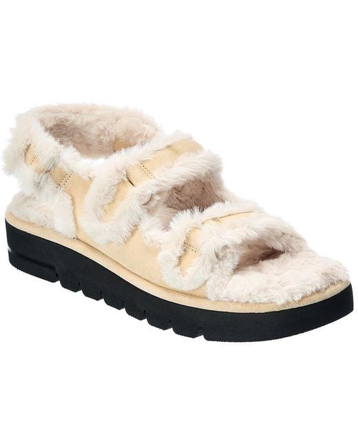 Stuart Weitzman Zoe Lift Chill Suede Sandal in White | Lyst Australia