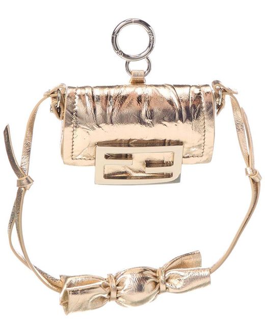Fendi Natural Baguette Nano Leather Charm