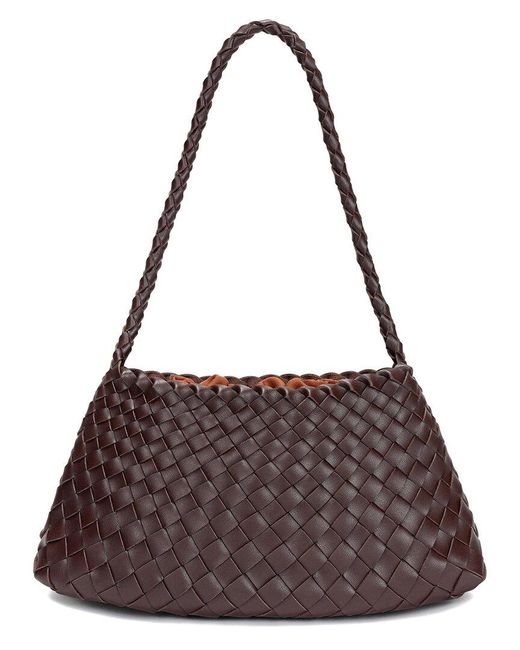 Tiffany & Fred Paris Brown Hand-Woven Leather Shoulder Bag