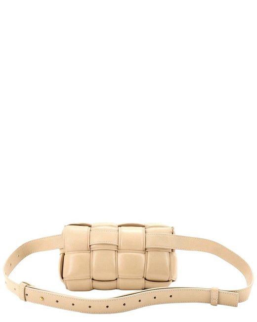 Bottega Veneta Natural Beige Padded Intrecciato Sheep Leather Cassette Belt Bag (authentic Pre-loved)
