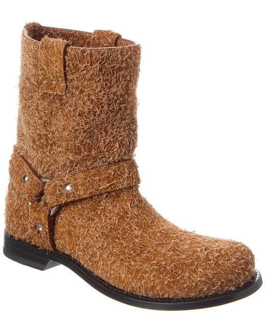 Loewe Brown Campo Suede Biker Boot