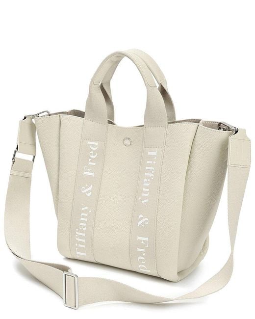 Tiffany & Fred Paris Natural Mini Pebbled Leather Tote