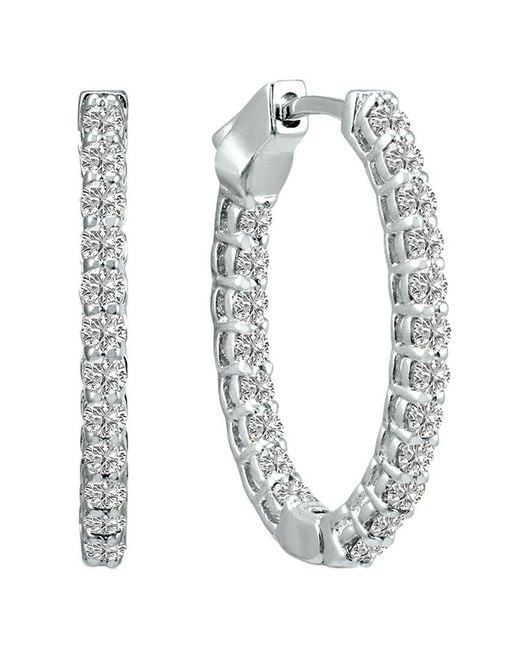 Lab Grown Diamonds White 14k 1.00 Ct. Tw. Lab Grown Diamond Hoops
