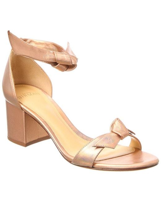 Alexandre Birman Natural Clarita Block 60 Leather Sandal