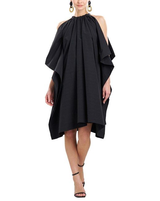 Natori Black Taffeta Handkerchief Dress