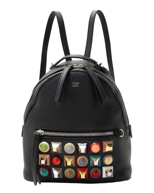 Fendi Black Leather Studded By The Way Mini Backpack (authentic Pre-loved)