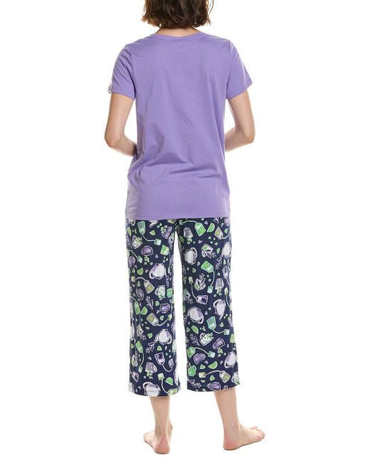 Hue Blue 2Pc T-Shirt & Capri Pajama Set